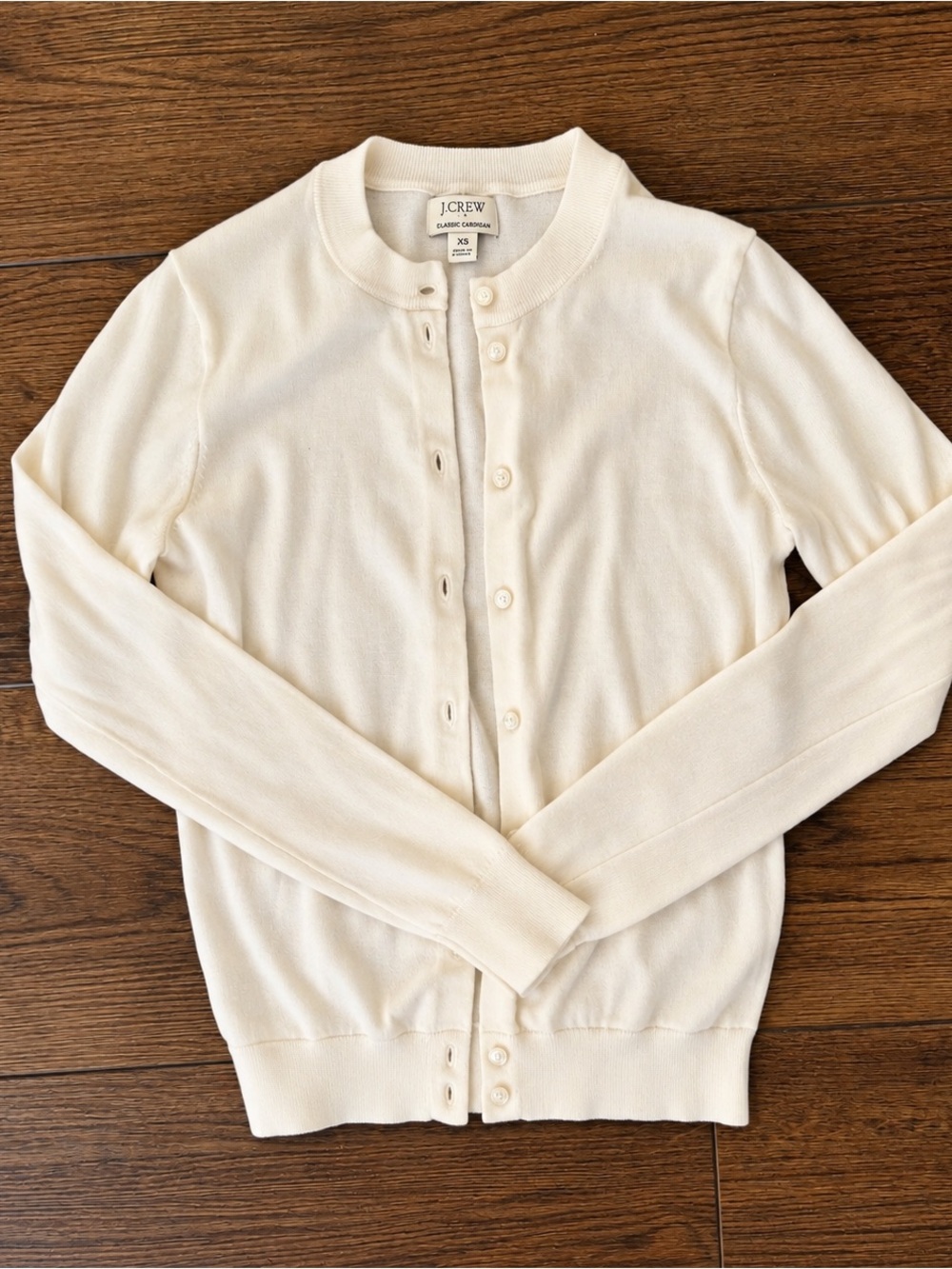 J. Crew White Lightweight Button-Front Cardigan Sz XS